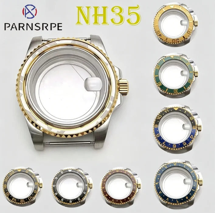 

Мужской корпус для часов NH35 с сапфировым стеклом, аксессуары для механических часов, водонепроницаемый корпус из нержавеющей стали 316L