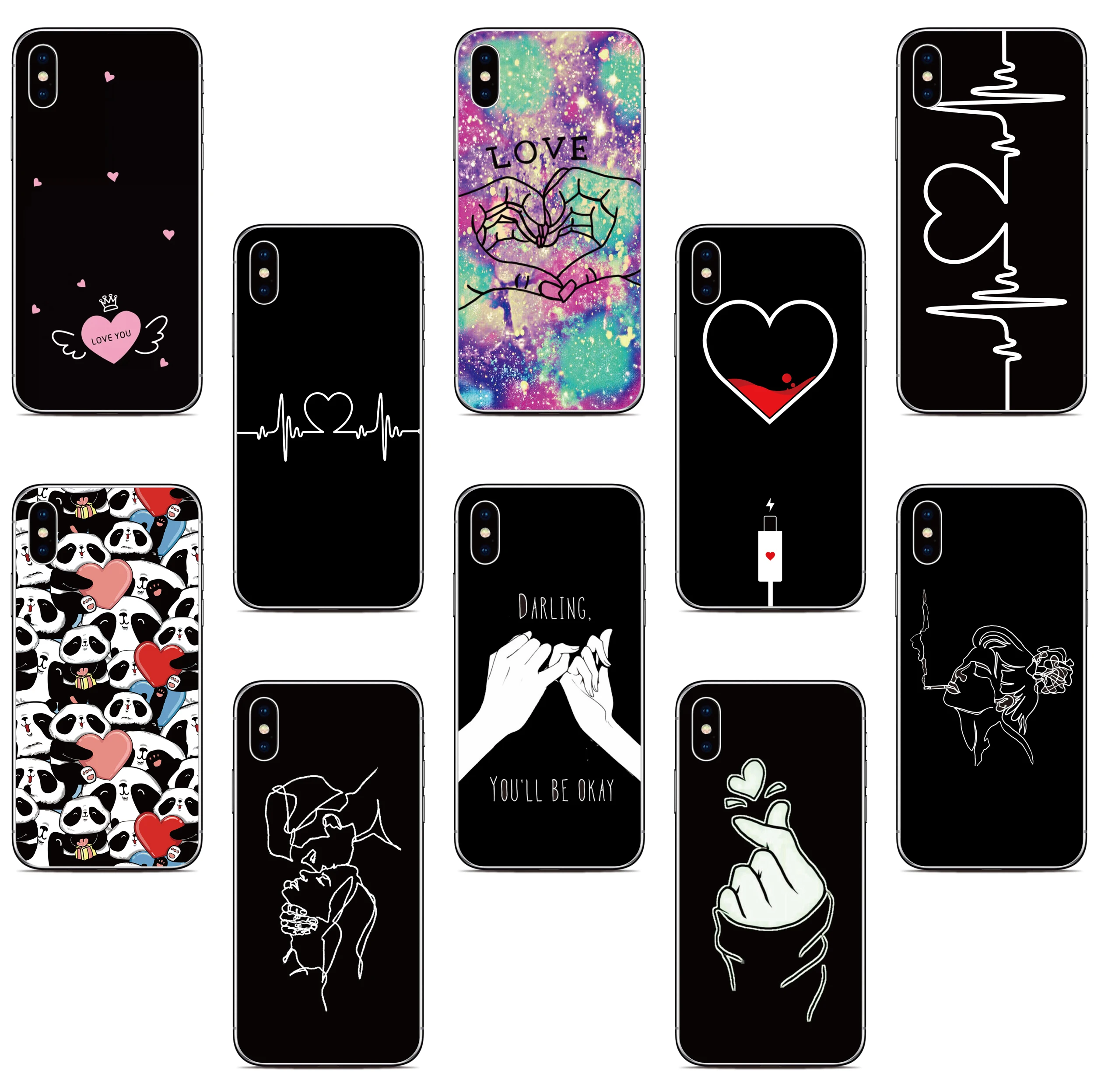 Love Heart Phone Case for WIKO T20 T60 T50 T10 T3 View 4 5 Plus Lite Y50 Y60 Y80 Y51 Y61 Y81 Y82 Y52 Y62 Power U30 U20 U10 Cover