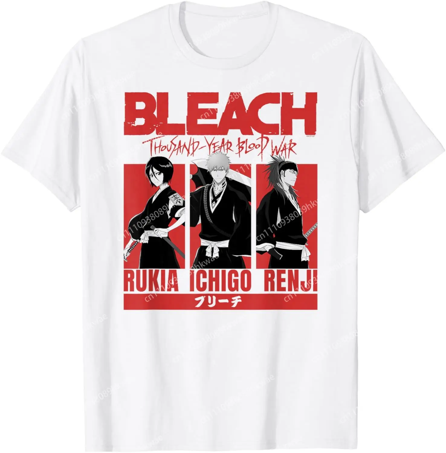 Camiseta de Verano Bleach: Thousand Year Blood Rukia Ichigo Renji con Estampado de Anime, Casual y Divertida, Tallas S-6XL