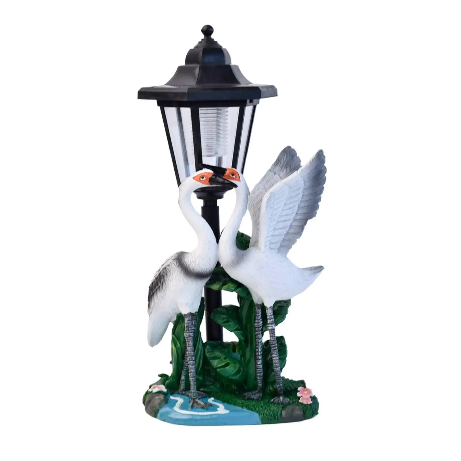 Figurine de jardin avec lanterne solaire, résistante aux intempéries, décoration de jardin sans fil pour