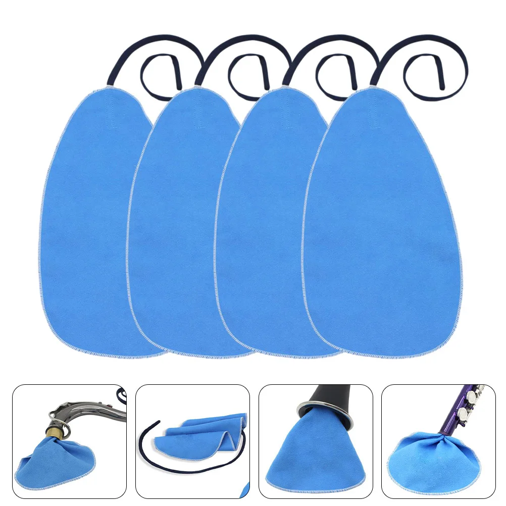 

4Pcs Artificial Suede Cleaning Cloth Clarinet Flute Inside Tube Cleaner Saxophone Wiping Cloth Wind Instrument Care Set