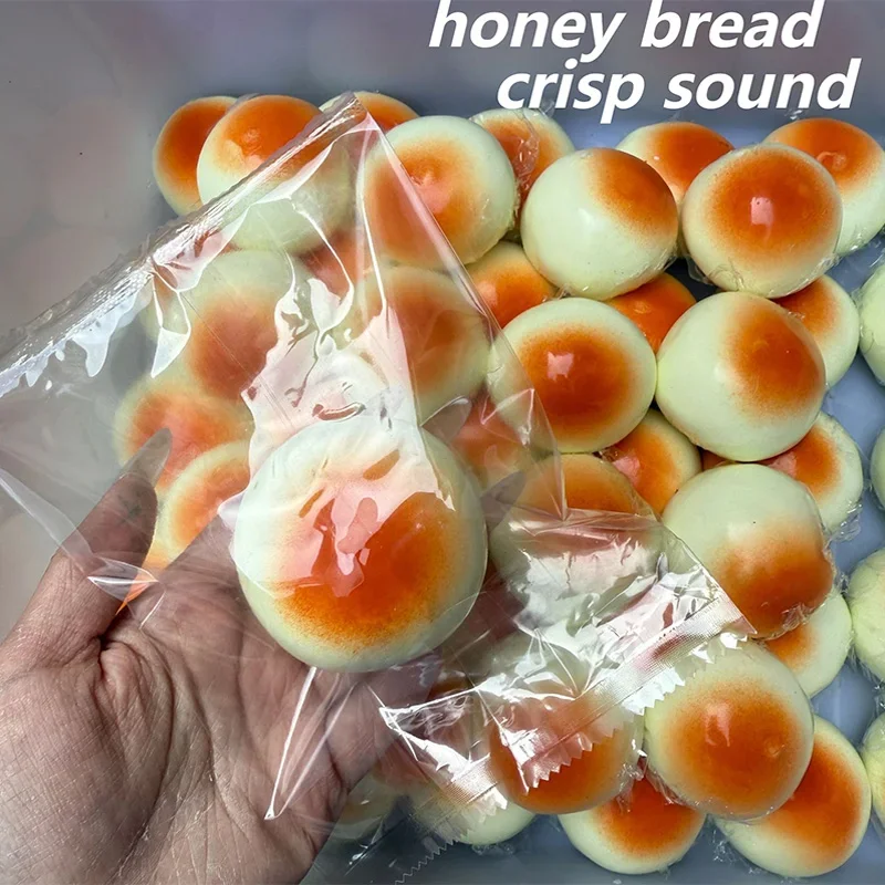 Crispy Honey Mini Bread Handmade Squishy Squeeze Ball Realistic Bakery Bun Crisp Crunch ASMR Sensory Stress Relief For Adults