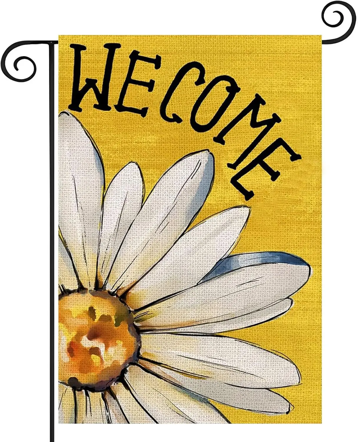 Daisy Summer Garden Flag 12x18 inches Double Sided, Seasonal Floral Welcome Farmhouse Patio Burlap Garden flag, Outdoor decorati