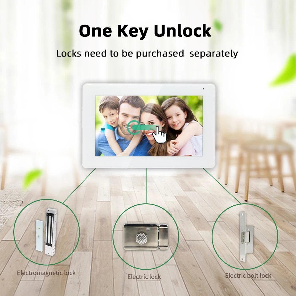 Joytimer Wifi Video Intercom AHD Touch Indoor Monitor for Home Mute Function Tuya Smart Wireless Video Door Phone Entry System