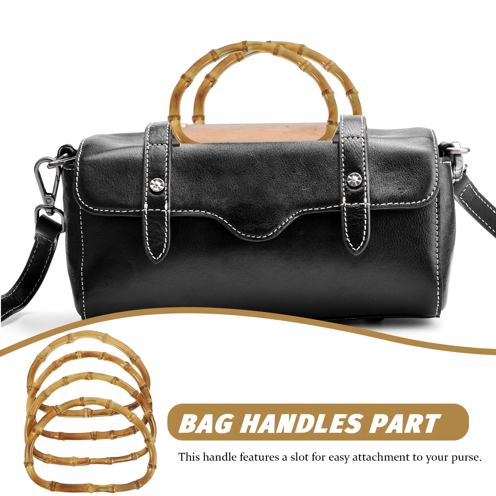 مقابض حقيبة اليد حمل حقيبة عدة مقبض الحرفية الشماعات اليدوية إطار الخيزران محفظة صنع لوازم الصلبة حقيبة مقابض جزء #3