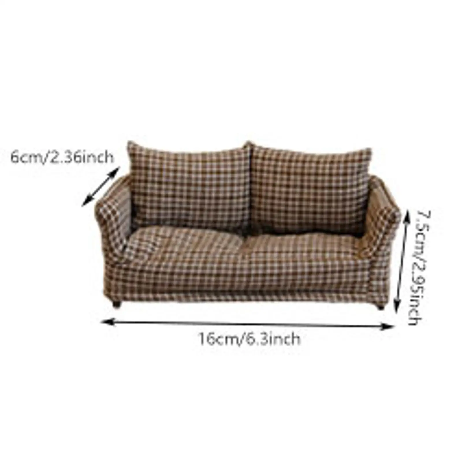 Puppenhaus-Sofa im Maßstab 1:12, Rollenspiel-Requisiten, Geschenk, Puppenhaus-Dekoration