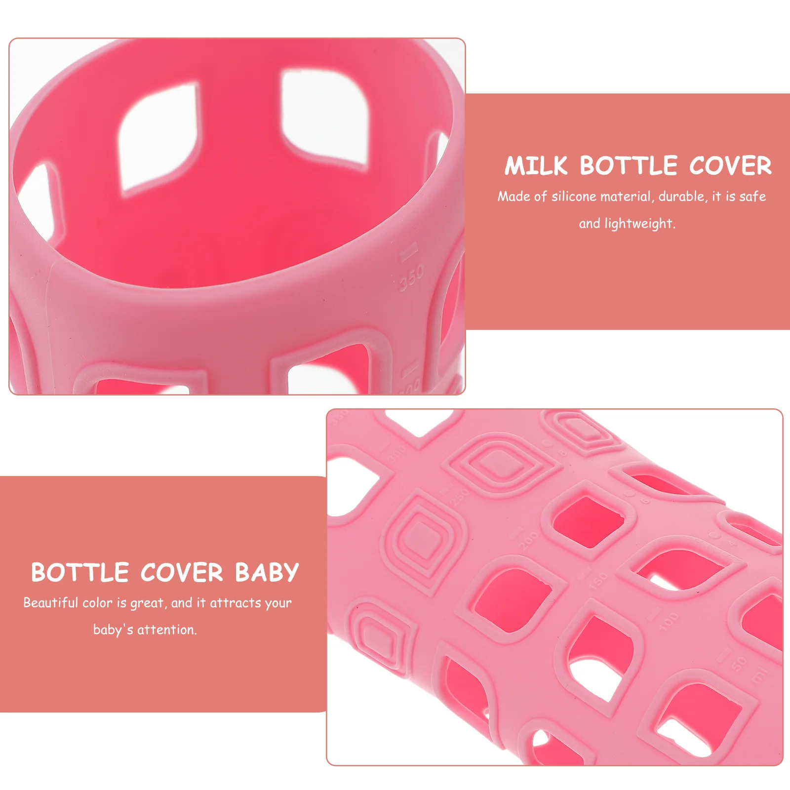 1PC Milk Bottle Protective Cover Feeding-Bottle Silicone Case Durable Bottle Sleeve for Home Pink