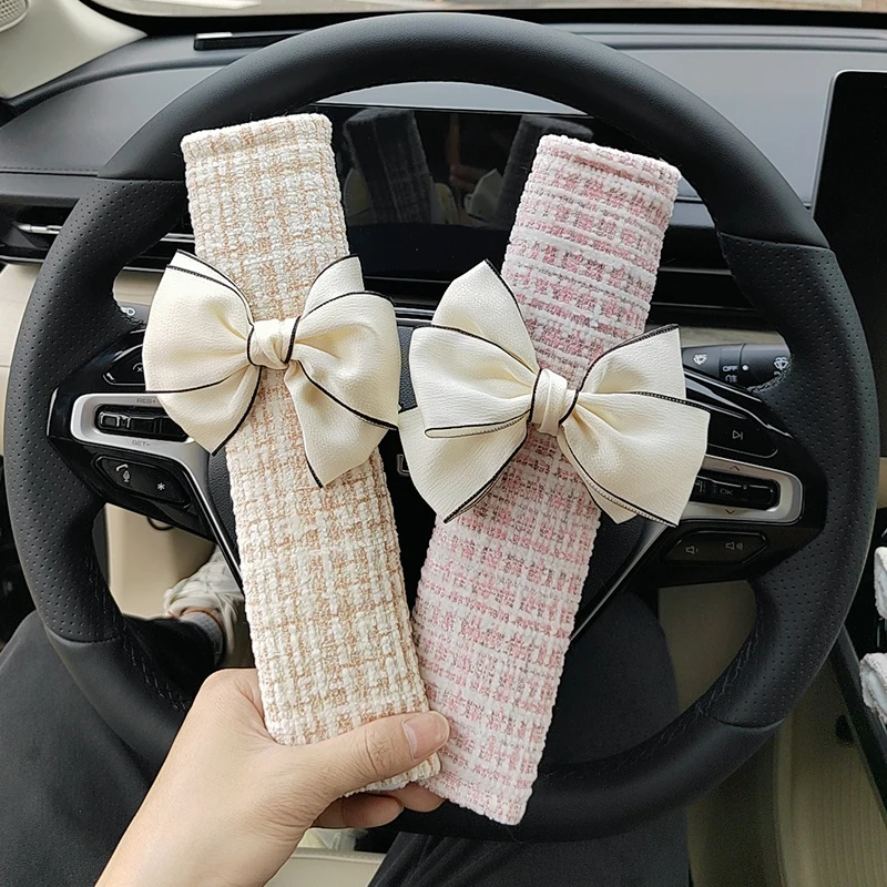 Flower Shoulder Protector Cartoon Creative Car Seat Belt Shoulder Protector Interior Accessories Princess Bow Decor