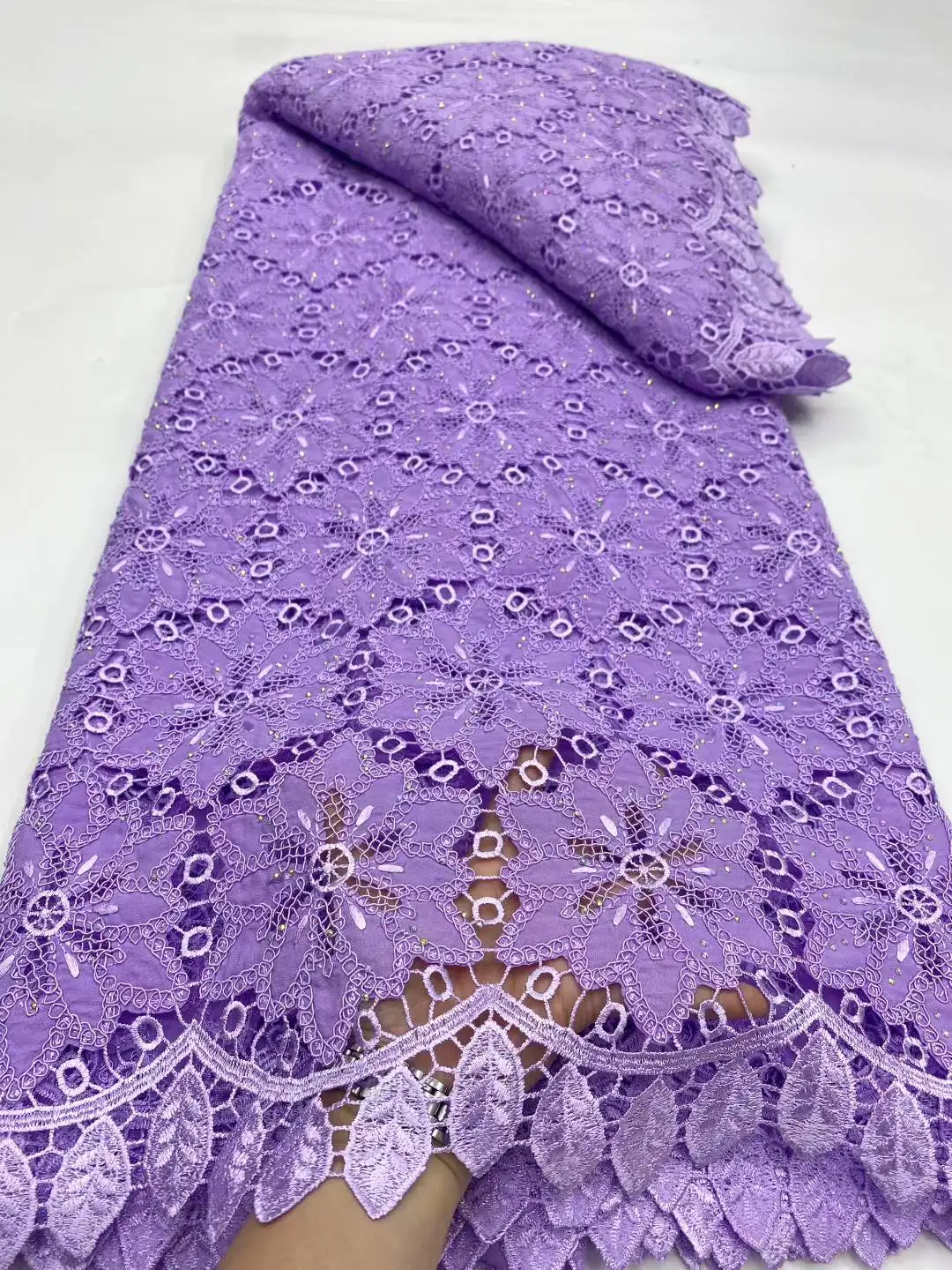 African 2025 High Quality Nigerian Sequins With Gemstone Lace French Tulle Lace Fabric For Party Dress Sewing