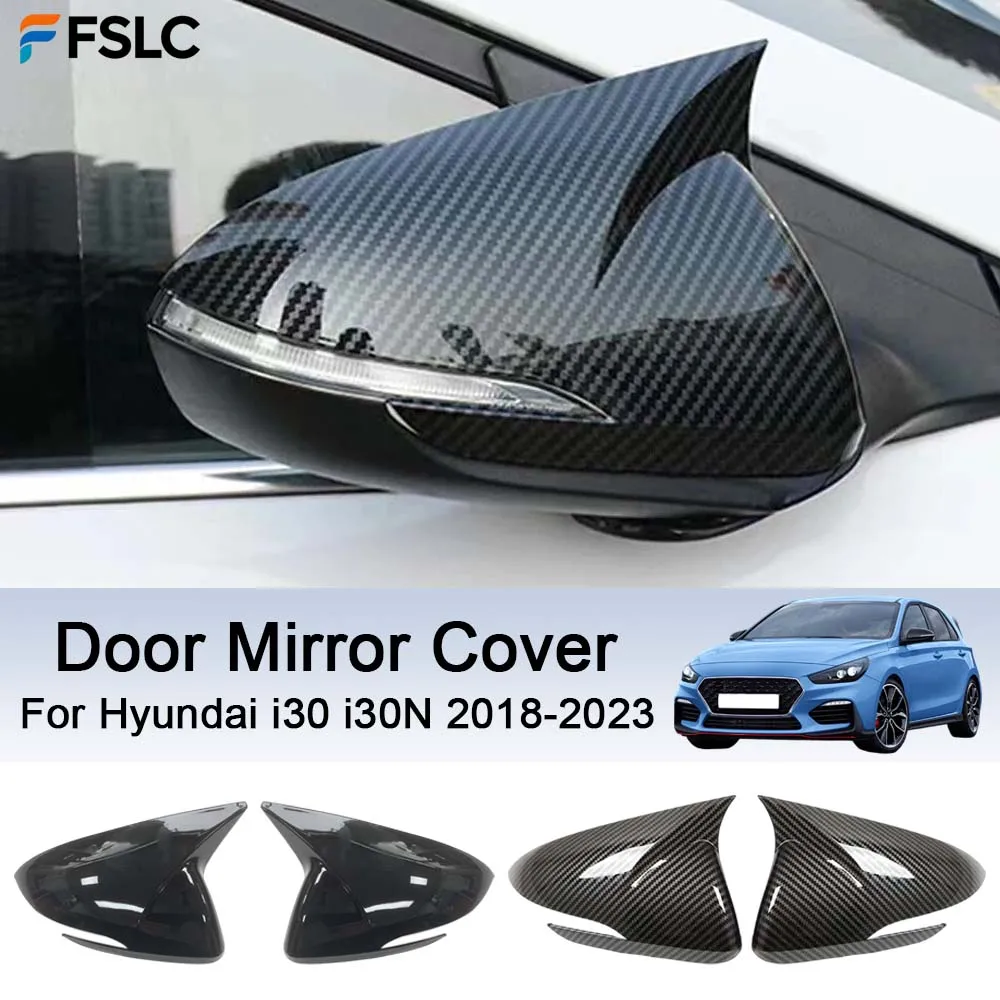 

Car Rearview Accessories Door Mirror Cover For Hyundai i30 i30N 2018-2023 Carbon Fiber Black Car Upgrade Modify A Car