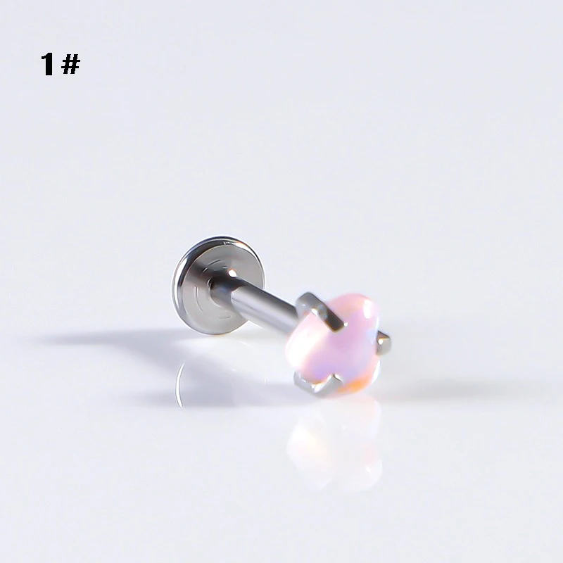 L-pole straight pole peach heart earring body piercing accessory