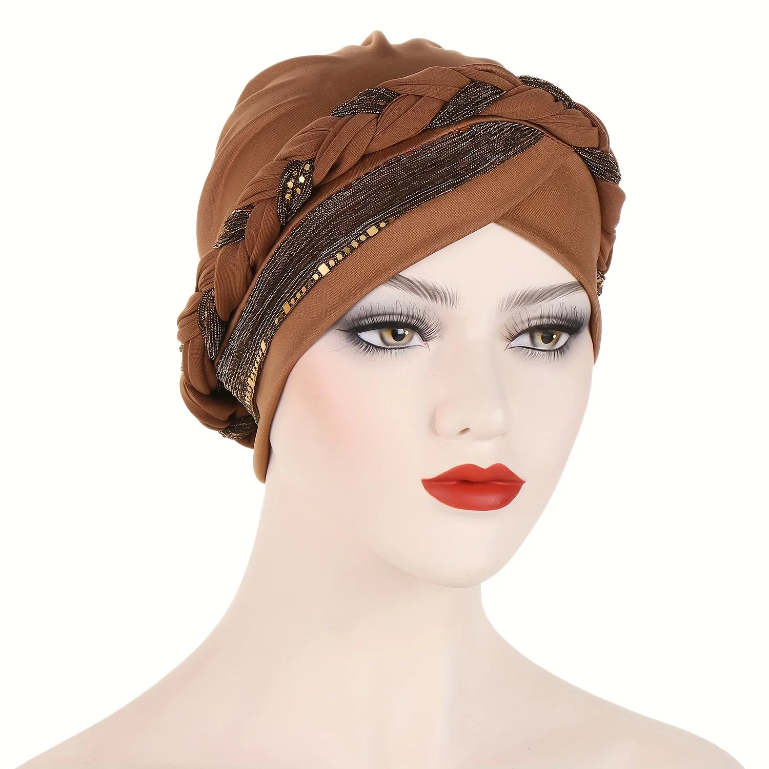 Pailletten Voorgebonden Tulbanden Voor Vrouwen Trendy Effen Kleur Hoofd Wraps Elastische Mutsen Hoeden Ramadan Hoofddoek Chemo Pet