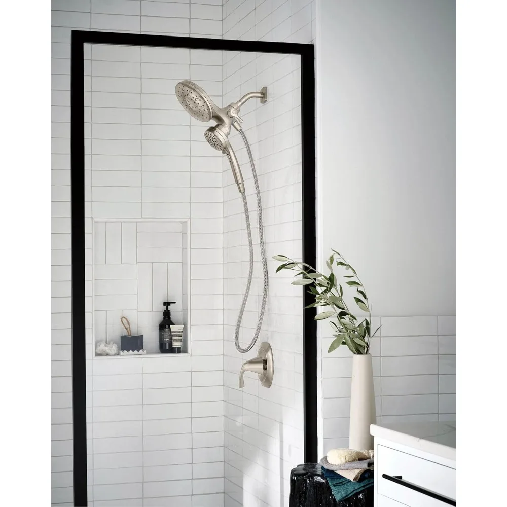 Multi-Function Handshower and Rainshower Combo Featuring Magnetic Docking System, Shower Head with Handheld Spray