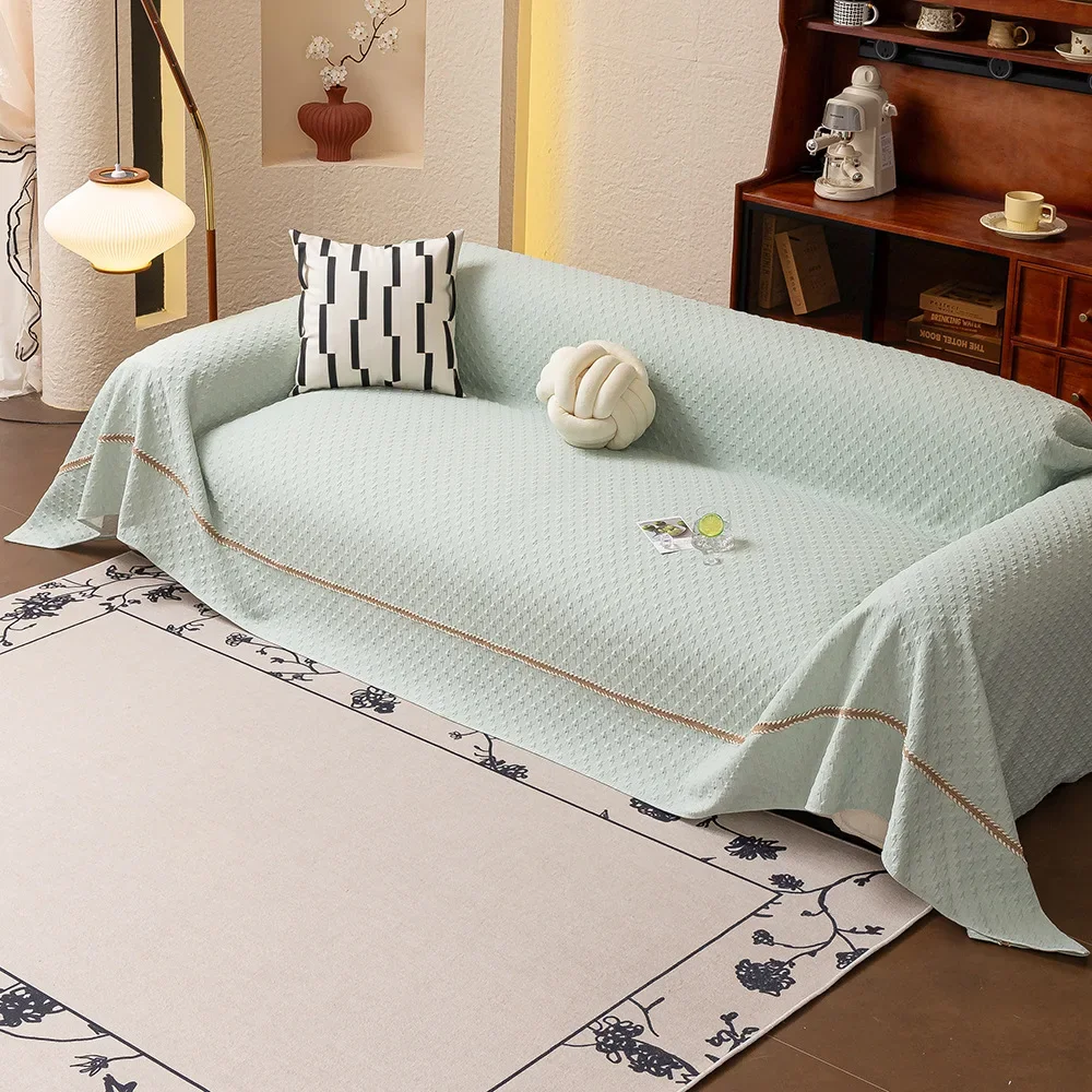 Summer Cooling Ice Silk Sofa Towel for Living Room Multifunction Sofa Blanket Protector Cover Universal All Inclusive Cushion