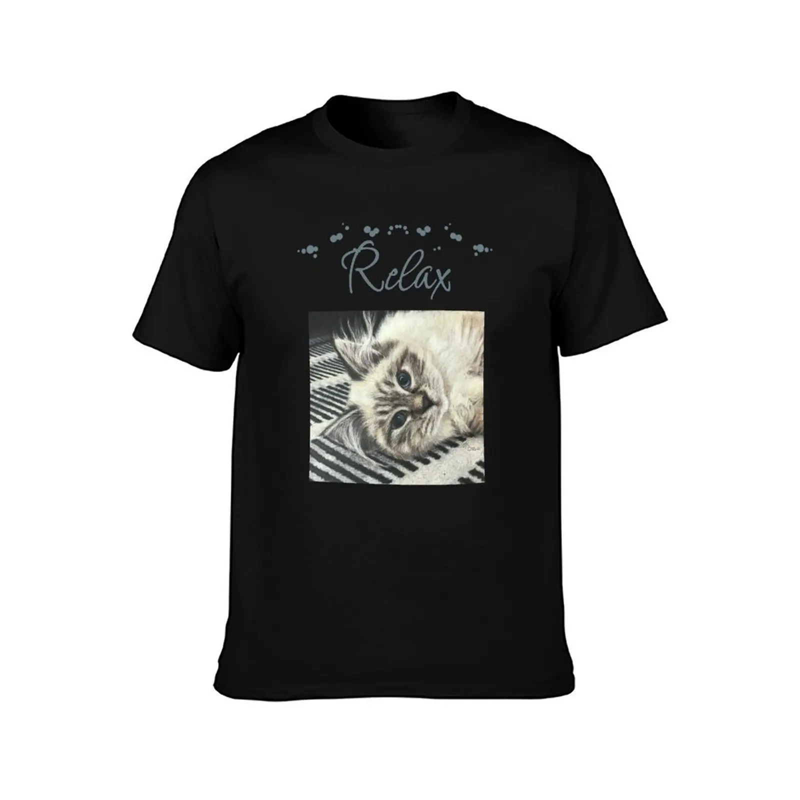 Stunning Blue Eyed Siberian Cat| siberian cat lover T-Shirt Summer Casual Cotton Tee Oversized Streetwear Tops 100% Cotton