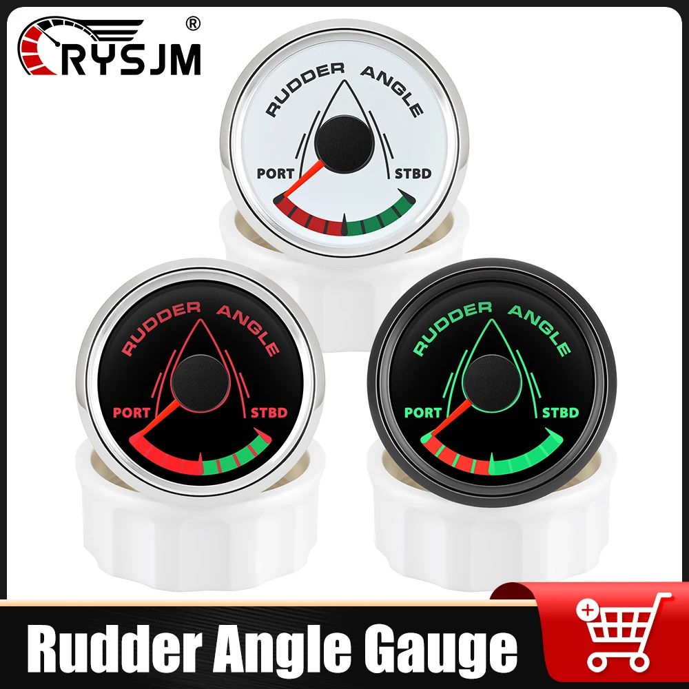 52MM 8 Colors LED Rudder Angle Gauge Waterproof Rudder Position Indicator 0-190ohm Meter for 12V24V Boat Yacht (Optional) Sensor