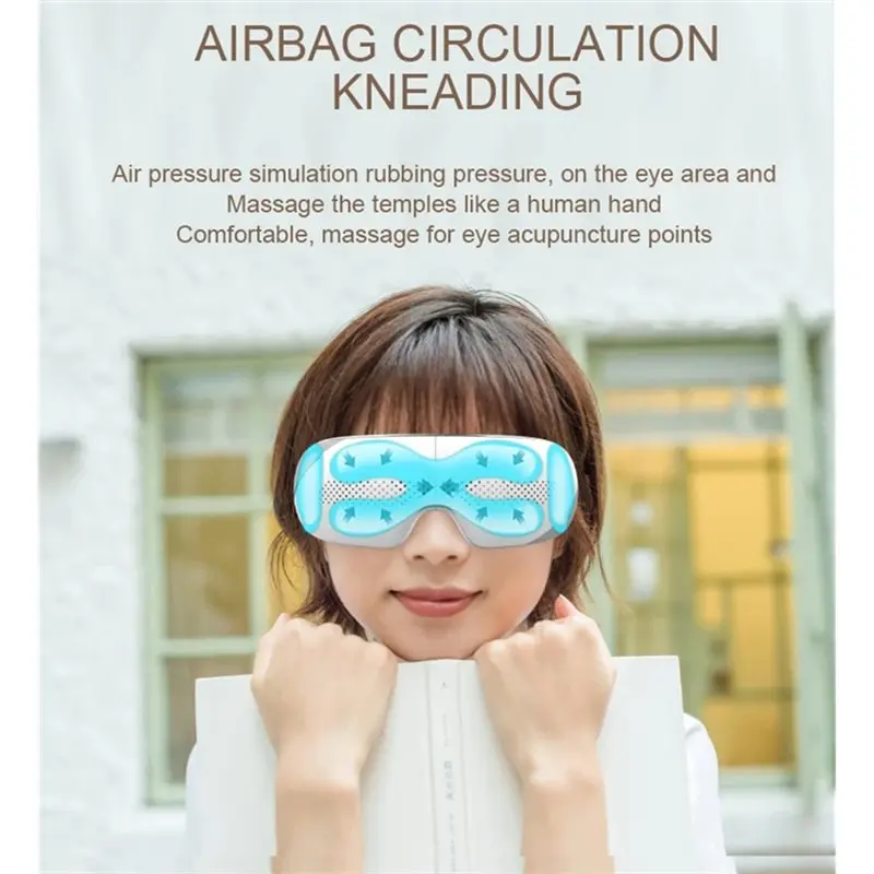 Portable Sleep Eye Mask Visible Eye Massager With Bluetooth Music Eye Care Device 4 Mode Massage Function Muscle Relief