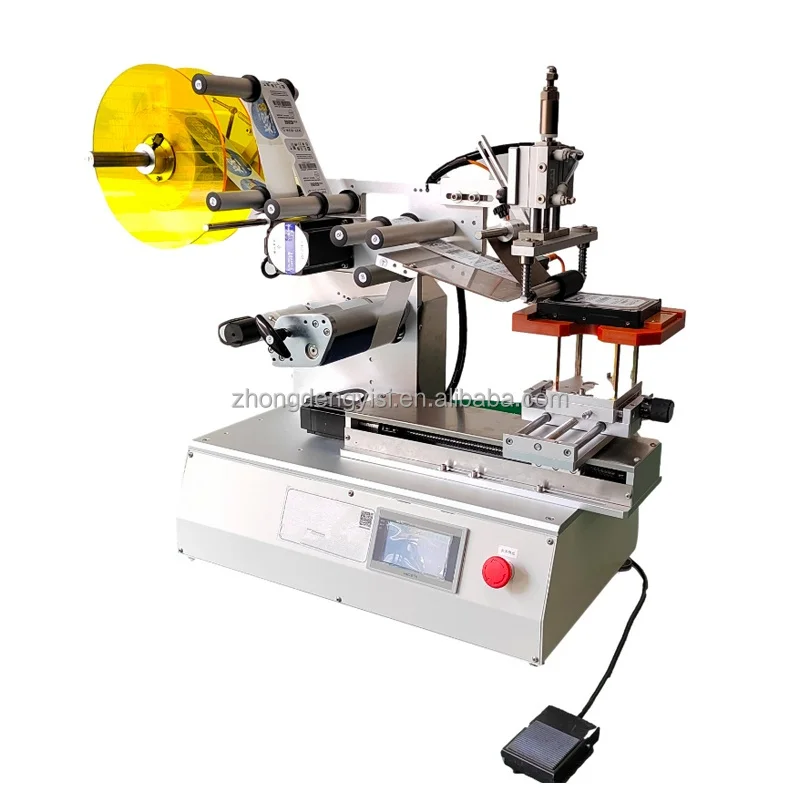 Desktop Small Semi Automatic Label Applicator for Perfume Box Wine Drink Round Flat Square Glass Bottle