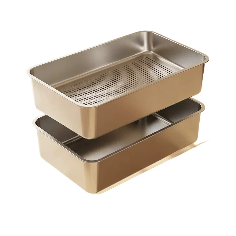 Stainless Steel Self Cleaning Cat Litter Box with Shifter Sieve Large Capacity 60x40x20cm Automatic Cat Toilet for Multiple