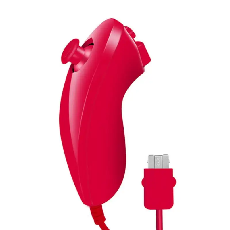 นันชัคซ้ายขวาสำหรับ Wii ด้ามจับเกมโค้งมนสำหรับ Nintendo Wii คอนโทรลเลอร์เกม Nunchuck สำหรับ Wii Gamepad