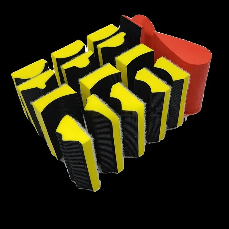 14/16PcsHand Sanding Block Hook and Loop Soft and Durable Foam Material Interchangeable Assorted Pad Furniture Restoration Craft