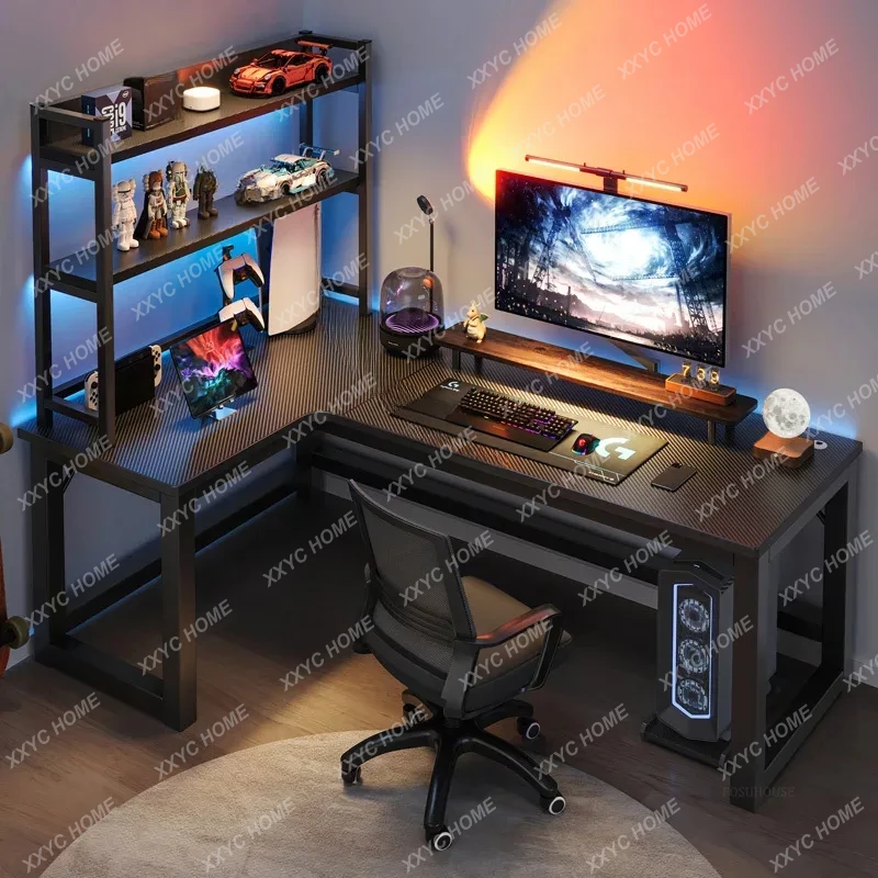 

European Rental Room Desktop Computer Desks Creative Bedroom Furniture Corner PC Desk Durable Home Study L-shaped Office Table