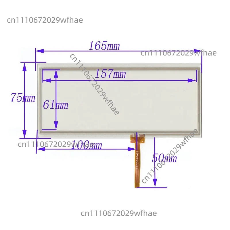 7inch 4-Wire TT05240A10 Resistive Touch Screen For Futaba T14MZ T14MZ Digitizer Resistive Touch Screen Glass Panels 165*75mm