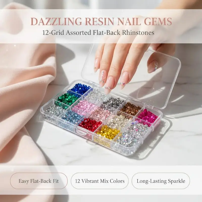 Flatback Small Round Rhinestones Budget Friendly High Shine Cut Nail Art Inlay Stones for Student Manicure DIY Use