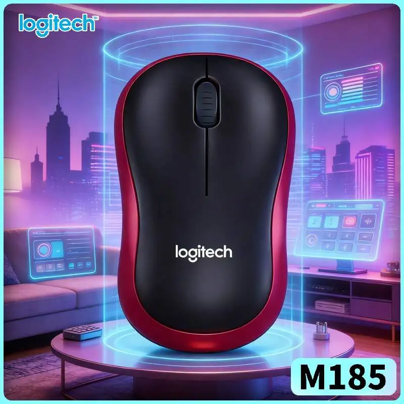 Logitech M185 Efficient-Work Mouse Auto-Sleep 12-Month Battery 10m Range 3 Buttons Easy Navigation Home Office Accessory