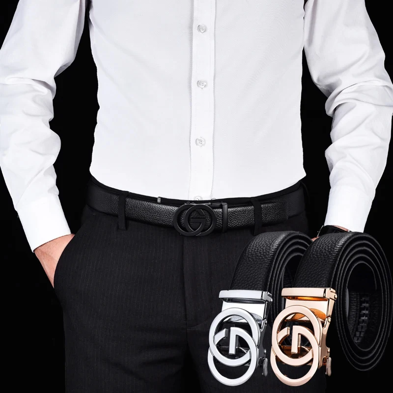 

Fashion Retro Men's Automatic Buckle Belt Simple And Versatile Suit Trousers Business Belt Suitable For Normal Occasions