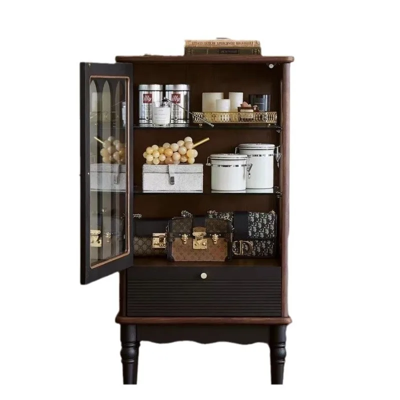 باب زجاجي فرنسي عتيق، خزانة مشروبات من الخشب الصلب، غرفة المعيشة، خزانة عرض أمريكية، خزانة تلفزيون، شبكة كابي مع جانب