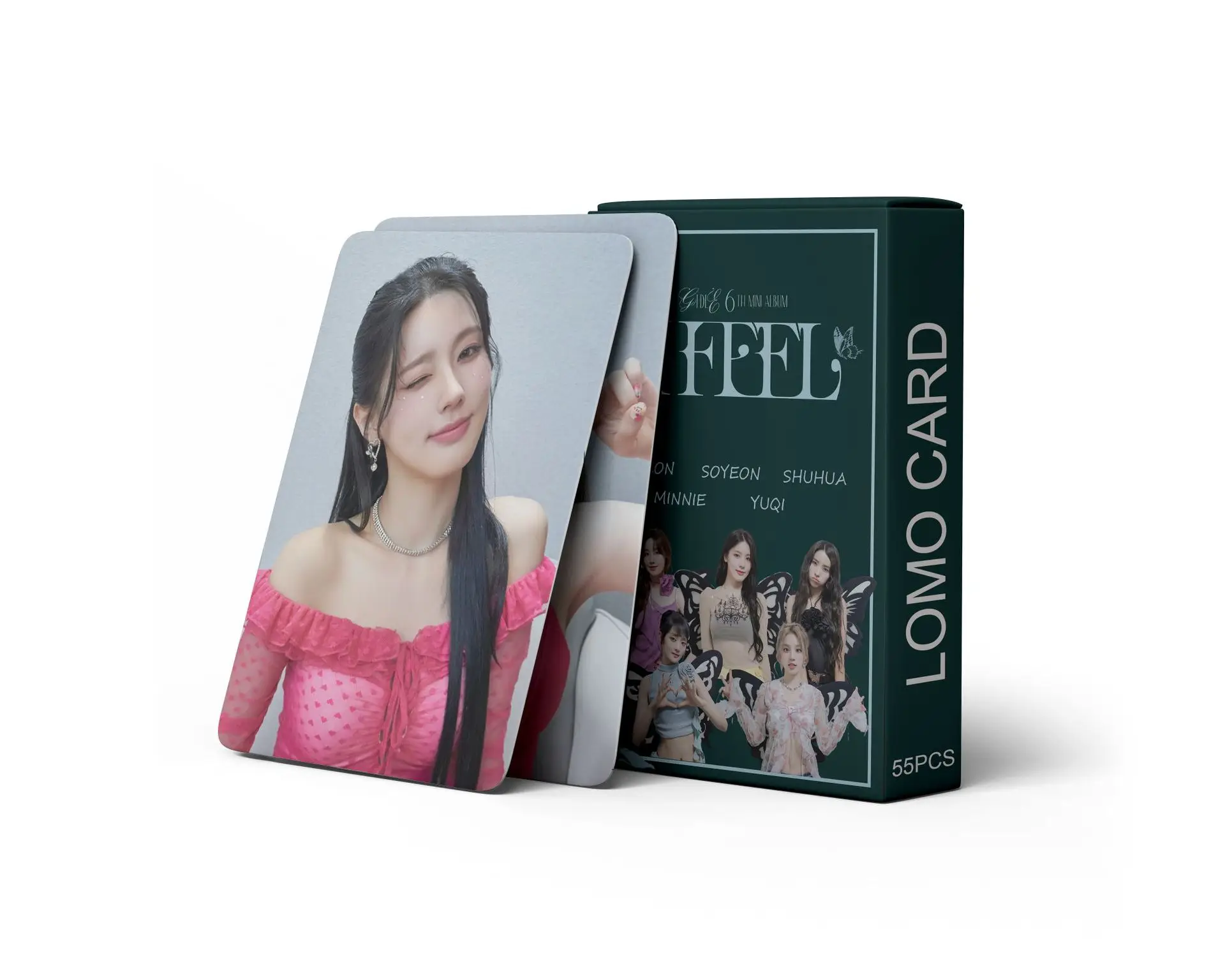 

55pcs Kpop (G)I-DLE Photocard Albums I FEEL Lomo Card Jeon So-yeon Minnie Cho Mi Yeon YUQI Yeh Shuhua Photo Postcard Fans Gift