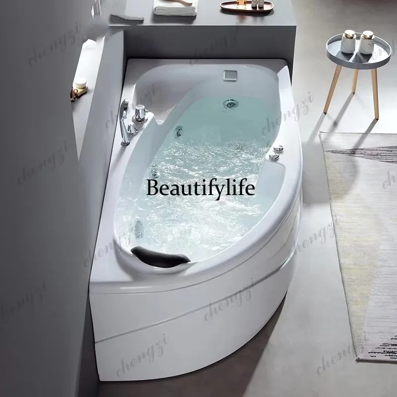 E182 Corner, large bathtub acrylic household small apartment massage constant temperature heating hotel fan