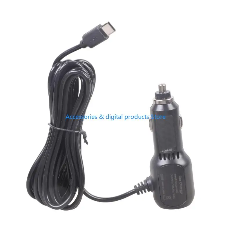 77JD Small Car Adapter PD20W USB18W Fast 343cm Cable Small Current Distribution for Dashcams Gaming Consoles Tablets