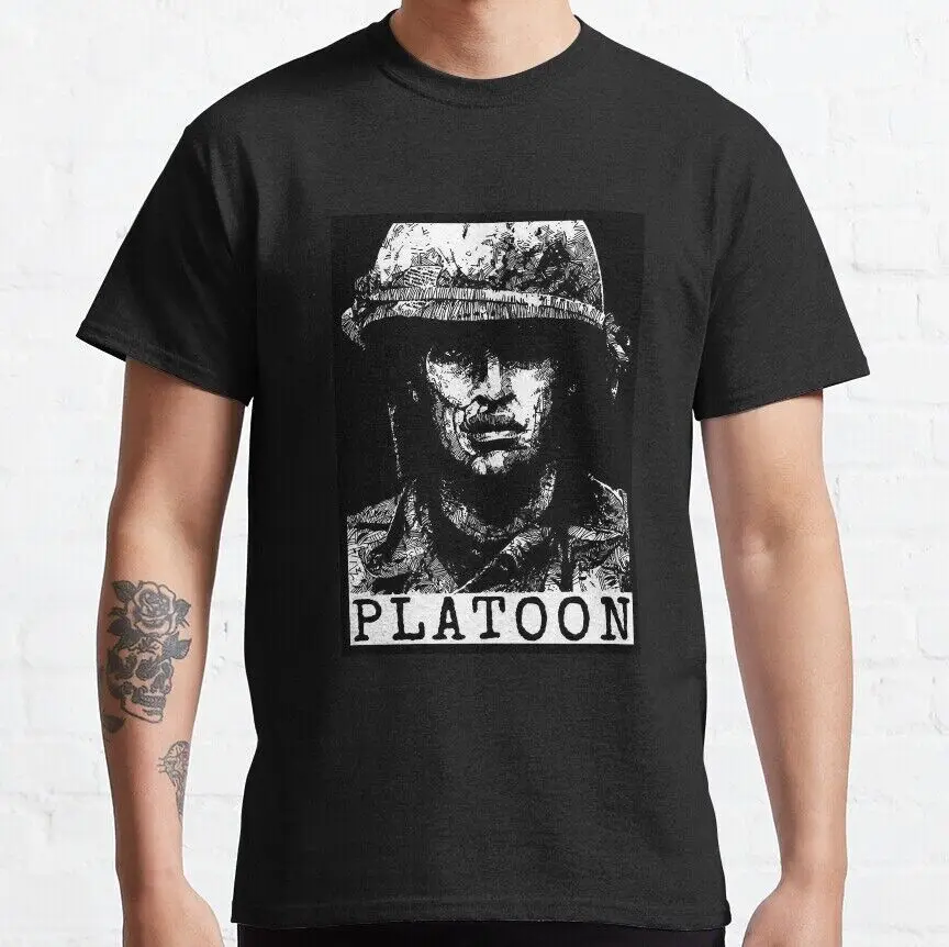 Cotton T-Shirt Platoon Soldier Vietnam War Movie Willem Dafoe Charlie Sheen