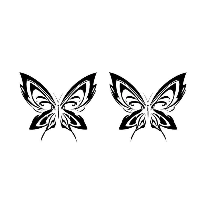 2/5/10Pcs Lasting Butterfly Fake Tattoo For Woman Man Neck Art Tattoo Sticker Herbal Temporary Tattoos Waterproof Tatuajes