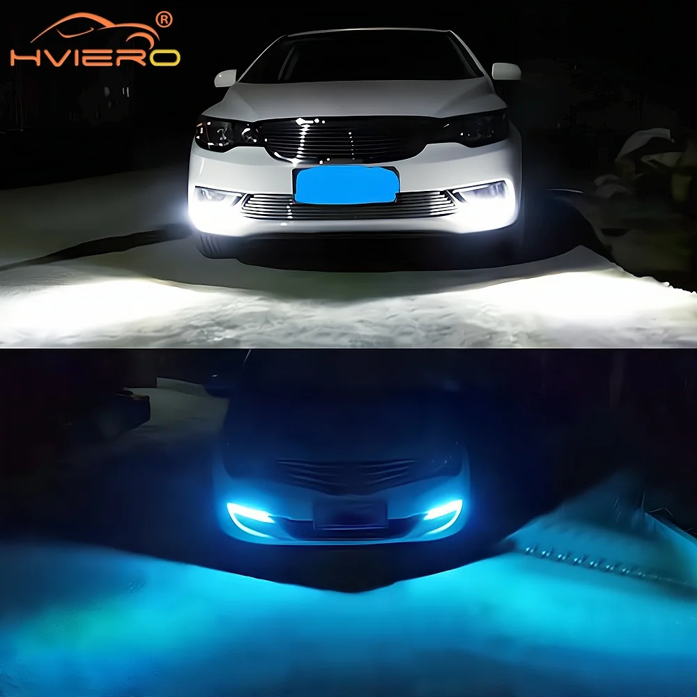 Auto Lamps Car Daytime Running Lights DC 12V Turn Signal Day Lens 6LED Waterproof DRL White HeadLamp Parking Bulbs Fog Lighting