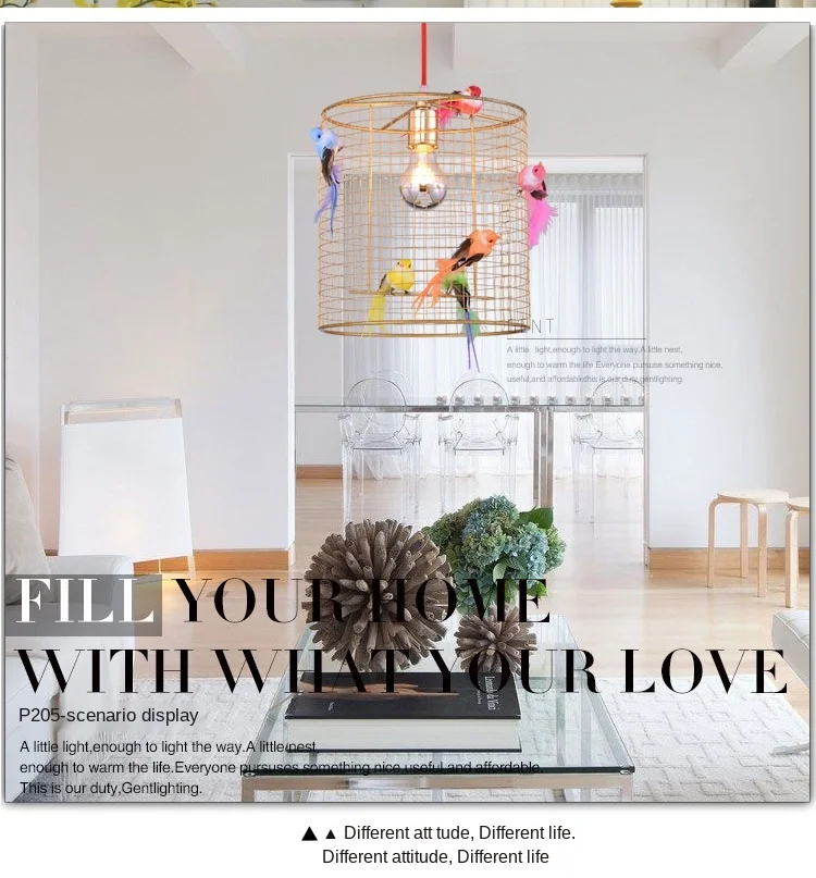 MATHIEU CHALLIERES Pendant Lamp Creative bird cage light Nordic