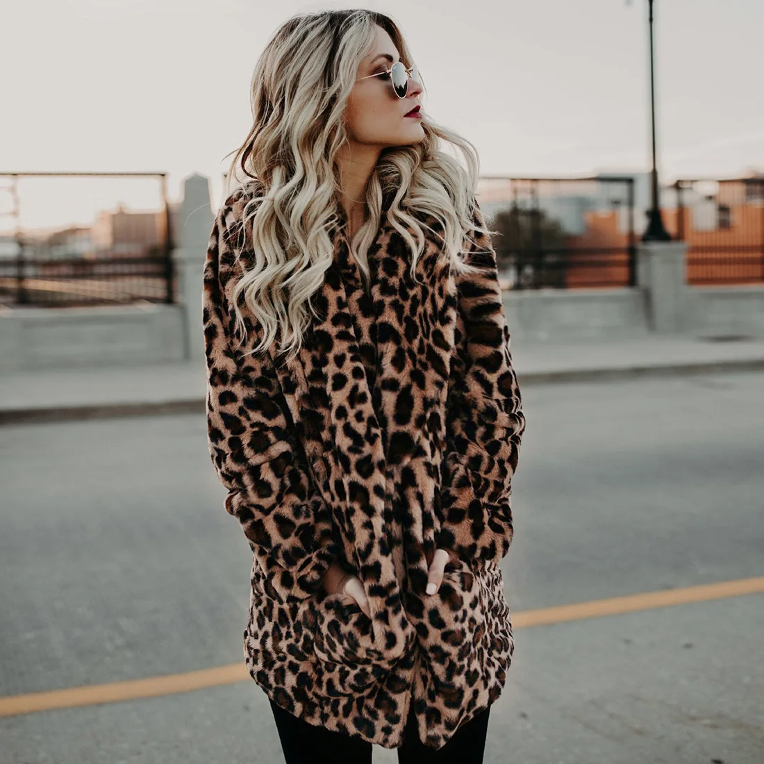 Autumn Leopard Faux Fur Coat Women Long Winter Coat Woman Warm Ladies Fur Jacket Female Plush Teddy Coat Outwear