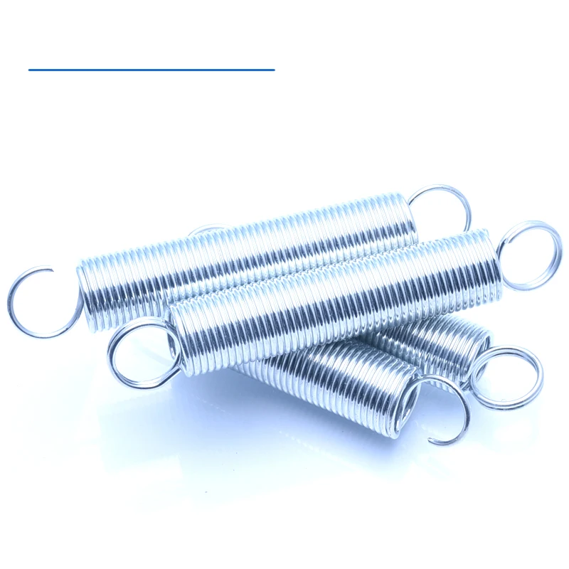 8PCS Stainless Steel Open S Hook Tension Spring Tensile Springs Galvanized Stretching Spring Wire Diameter 0.5mm Length 15~300mm