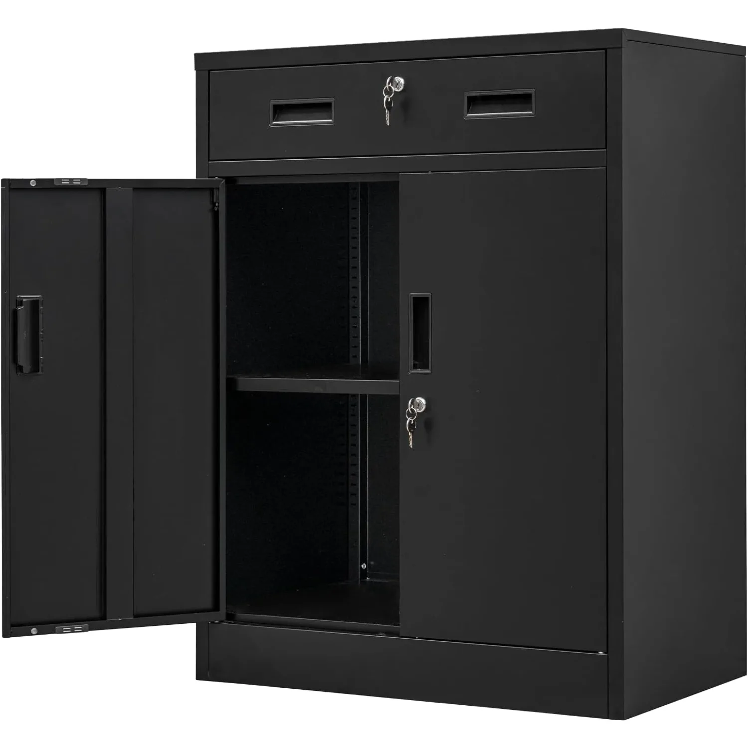 Metal Garage Storage Cabinets，Metal File Cabinet w/ 1 Locking Drawers,Lockable Storage Cabinets 36.2