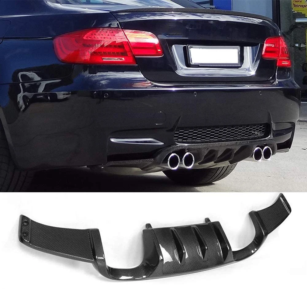 For BMW 3 Series E92 M3 2008-2013 Real Carbon Fiber Bumper Rear Diffuser