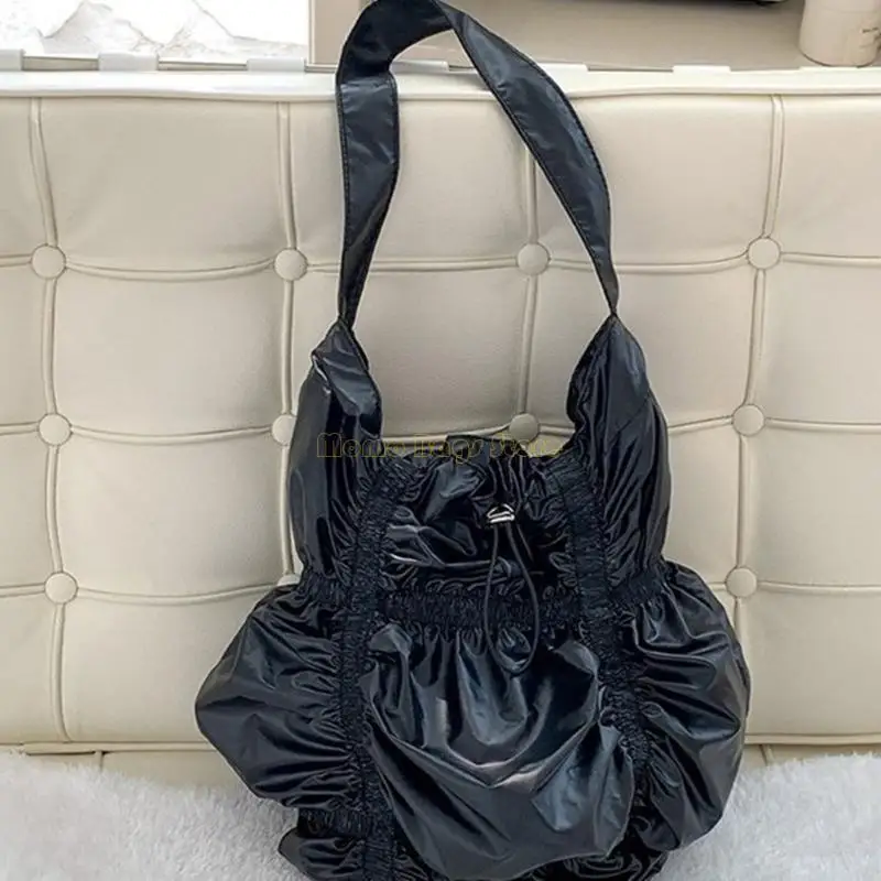 

X90D Stylish Soft PU Wide Pleated Bag for Women Unique Shoulder Crossbody Bags