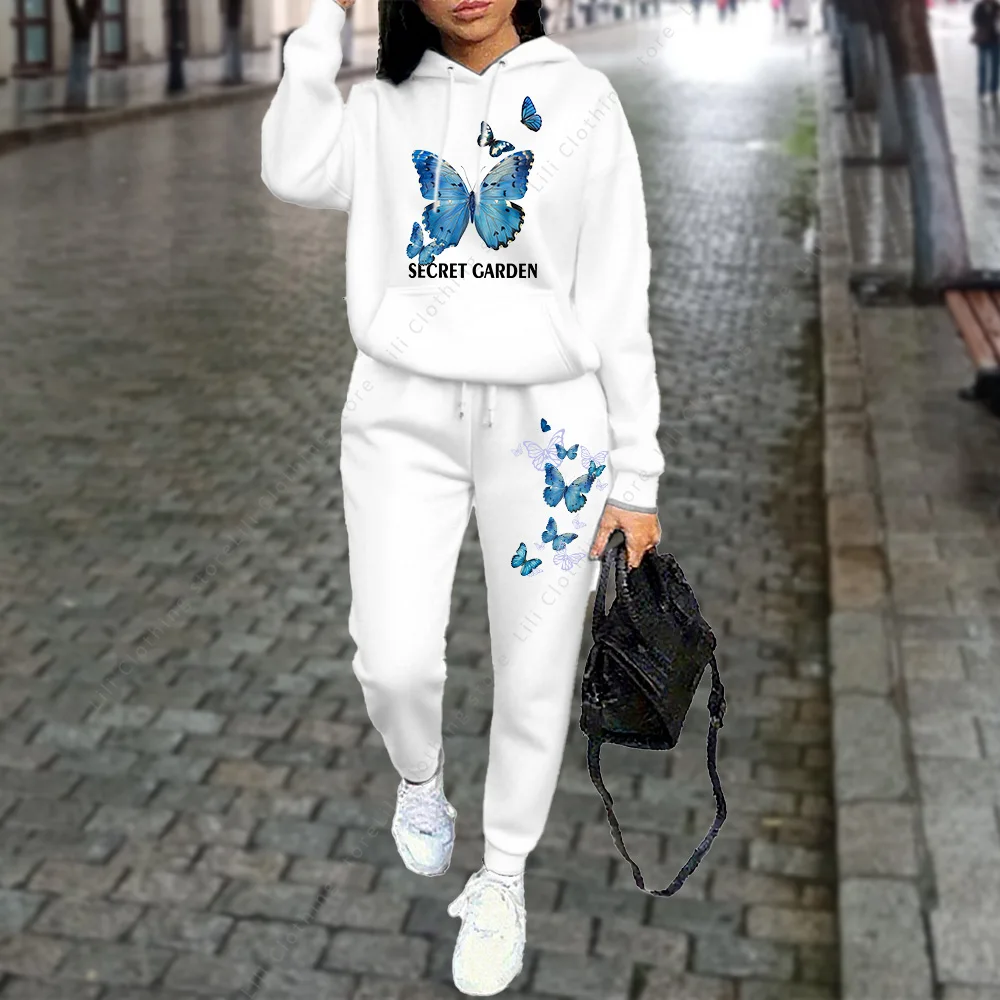 Autumn Winter Women Tracksuit Hoodies Pants Two Piece Sweatshirt Sweatpant Jogging Sports Suit Outfits Woman Clothing Aesthetic