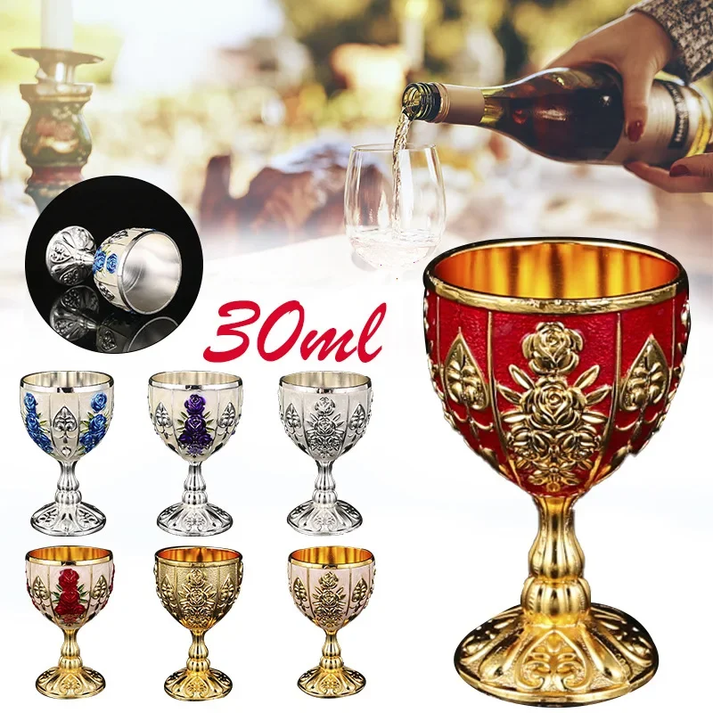 1PC 30ML High-end Household Liquor Glass A Sip of Vintage High-value Creative Personality Anti-fall Cocktail Cup Ornaments