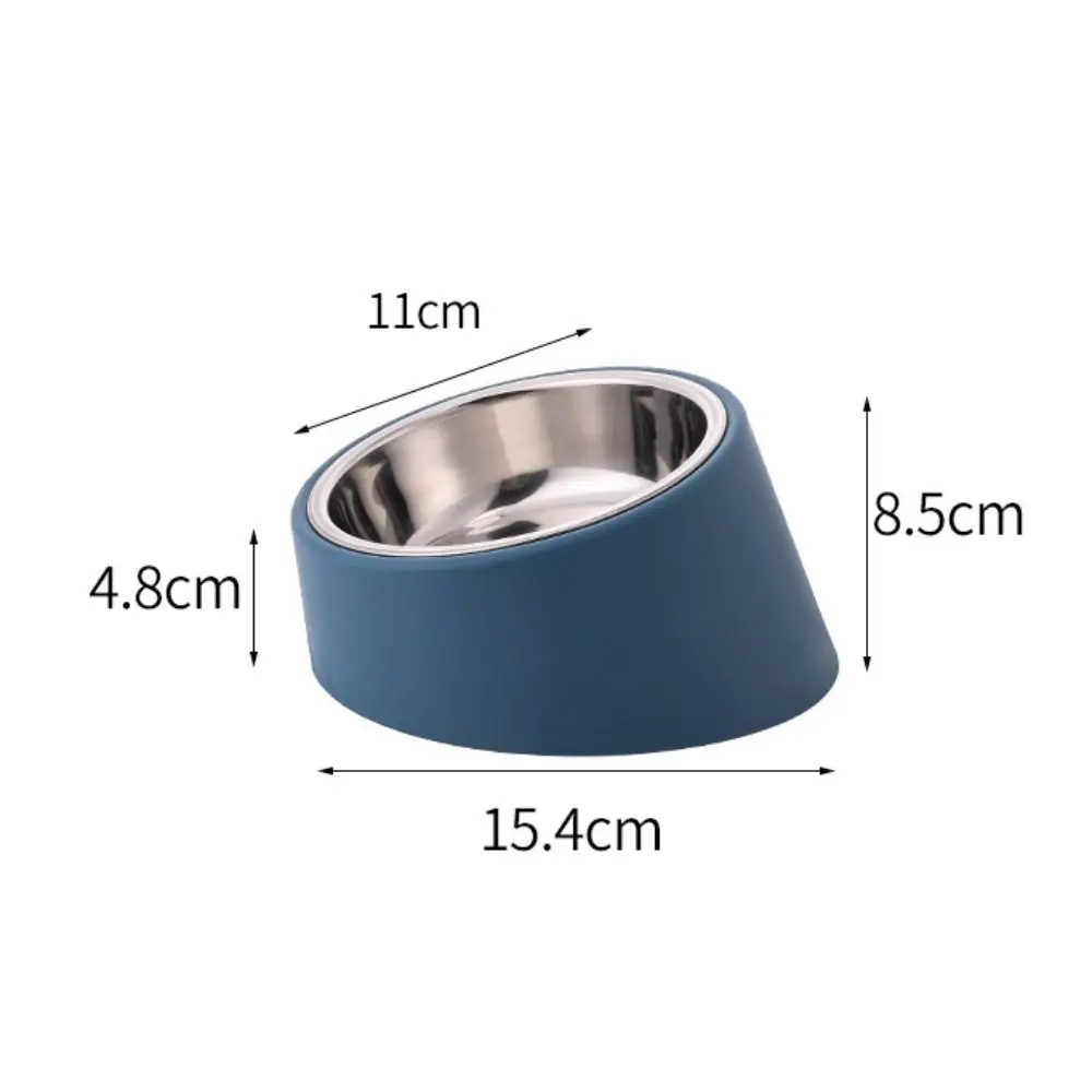 Anti Rollover Dog Feeder New Stainless Steel Large Capacity Pet Bowl Sturdy Anti Overturning Neck Protection Bowl