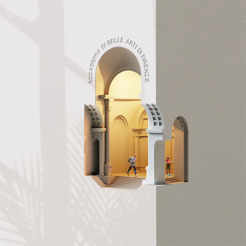 

Креативная гипсовая лампа, встроенная лестница, угол, настольная лампа из гипса Florence, встроенный настенный светильник