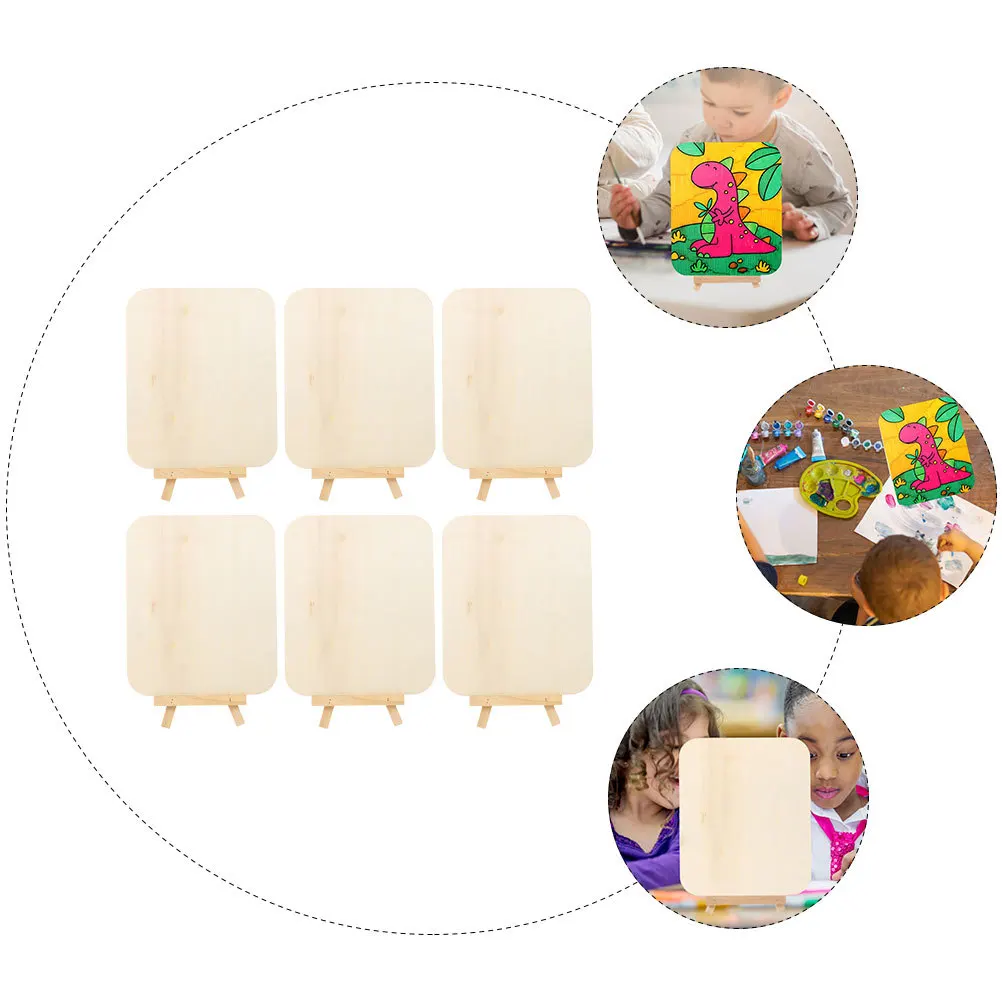6 pezzi per bambini, tavoli da pittura in legno fai da te, pannelli da disegno non finiti per bambini, progetti artistici, decorazioni per la casa in stile naturale