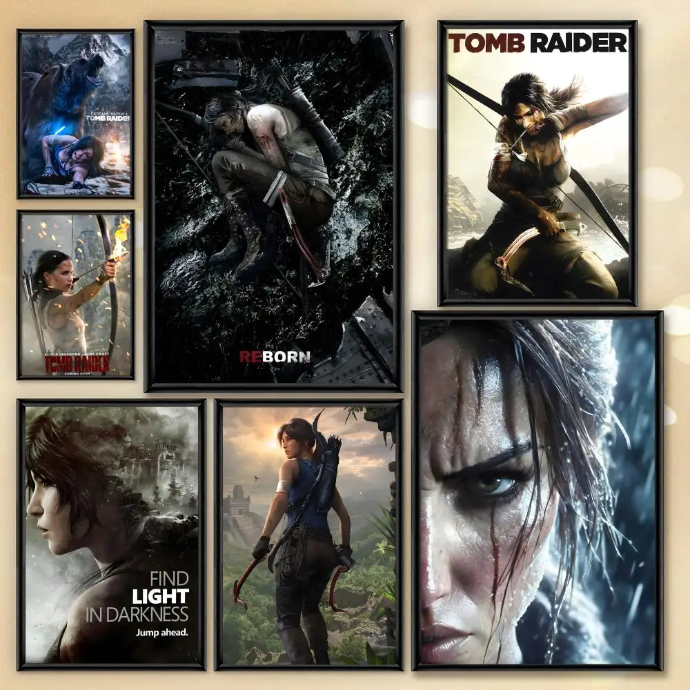 Poster HD Anime Hot Theme Sänger/OST/Film-Wasserdicht Selbstklebend Home Decor T-Tomb Raider Anime Spiel