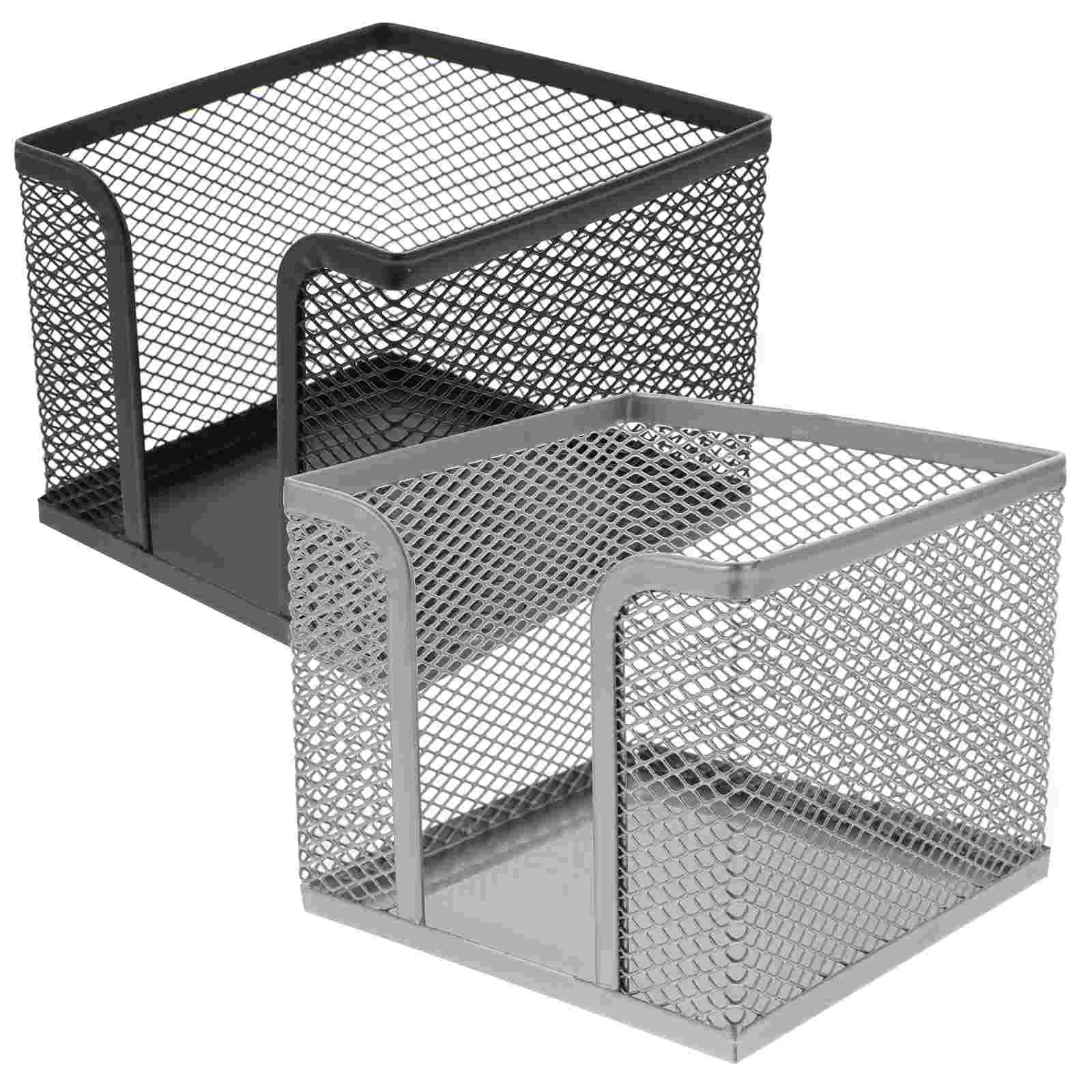 2 Stück Edelstahl Note Box Office Notiz blöcke Sammlung Memo Inhaber Desktop-Papiere